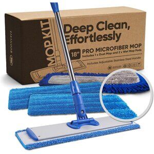 18” Pro Microfiber Hardwood Floor Mop - Cleans Floor in Seconds | Dust & Wet Mop